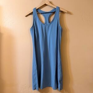 ATHLETA On My Way Dress Large Cottage Blue Sport Casual Tank Sun Travel Tennis